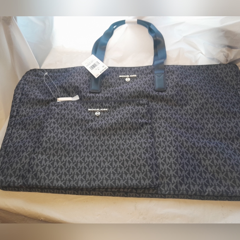 New Michael Kors Jet Set Large Travel Luggage Tote With Matching Toiletry Pouch
